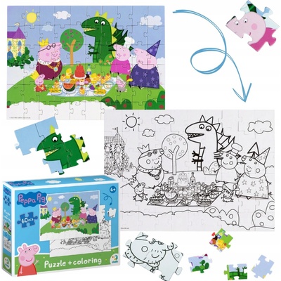 DODO Oboustranné Prasátko Peppa Piknik 60 dílků