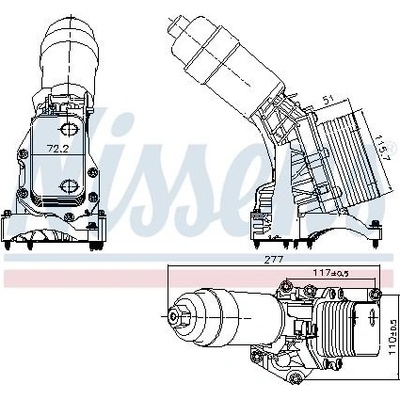 Olejový chladič, motorový olej NISSENS 91395