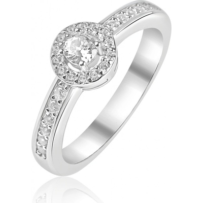 Meucci Stříbrný prsten s kulatým zirkonem SR169