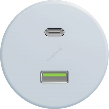 Kliklap - Ретро USB гнездо A+C без рамка, синьо (KA0075)