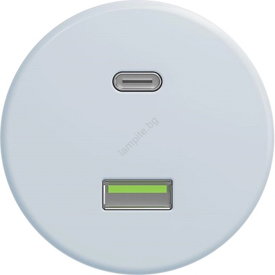Kliklap - Ретро USB гнездо A+C без рамка, синьо (KA0075)