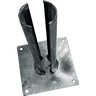 Patka Zn k montáži kulatého sloupku branky / brány na betonový základ Ø 76 mm