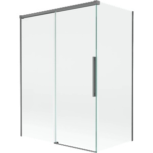 Mexen Rox параван за вана, 2-крилен плъзгащ се 120 + 70 x 150 см, прозрачен, gun metal - 8C9-120-070-95-00 (8C9-120-070-95-00)