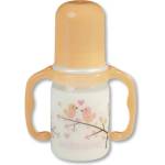 Baby-Nova Пластмасово шише с дръжки Baby Nova РР - 125 ml, оранжево (46003) - ozone