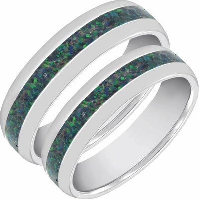 Eppi Zlaté snubní prsteny s černou opálovou výplní Alba RW40563