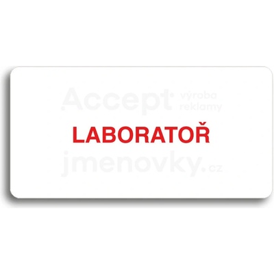 ACCEPT Piktogram LABORATOŘ - bílá tabulka - barevný tisk bez rámečku