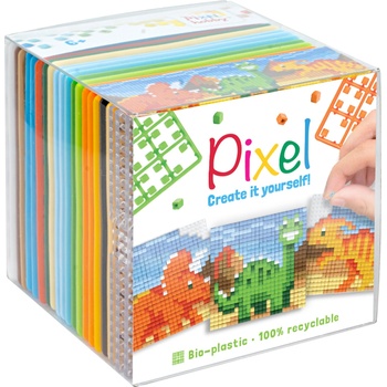 Pixelhobby Комплект от 3 мозайки с пиксели Classic, Pixelhobby, Куб - Динозаври (29024-Dino)