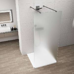 POLYSAN Esca - Душ стена Walk-In 100x210 см, Antidrop, матирано стъкло/gun metal ES1110-12 (ES1110-12)