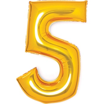 Amscan Балон от фолио цифра 5 златен 66 см