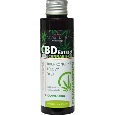 VIVACO CBD EXTRAC100% Konopný tělový olej vhodný i k masážím 100 ml