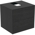 Ideal Standard Atelier Conca стенен долен шкаф, тъмен дъб, 2 чекмеджета и плот с централен изрез 60 см (T3940Y4)