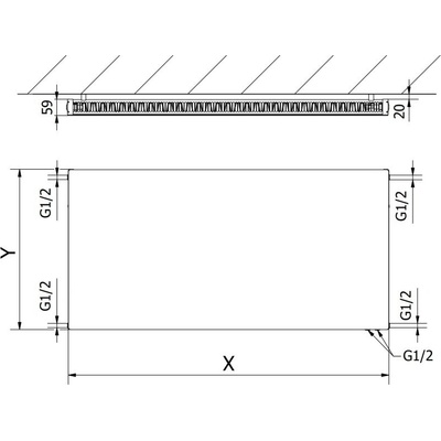 Mexen Flat CVF11 W611F-050-060-00 500 mm x 600 mm