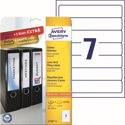 Avery Zweckform 25 listů, A4, bílé L4760-25