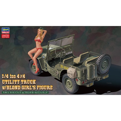 Hasegawa ton 4x4x Utility Truck with blond Girl´s Figure SP449 1:4 1:24