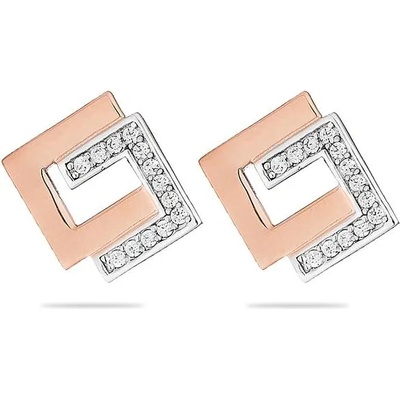 Swan Сребърни обици с вградени камъни циркон JT7403E-1 Swan