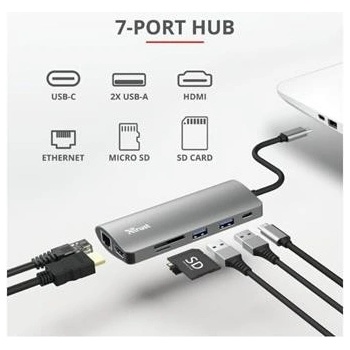 Trust Dalyx 7-in-1 USB-C Multiport Adapter 23775