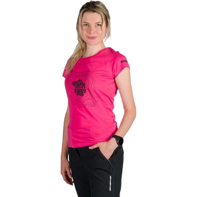 NORTHFINDER Dámske turistické tričko s krátkym rukávom MANDI-355pink Ružová