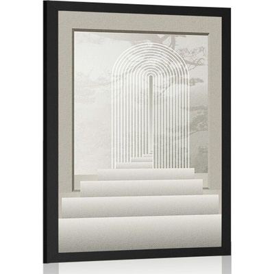 Plakát schody do ráje Mid-Century - 30x45 white