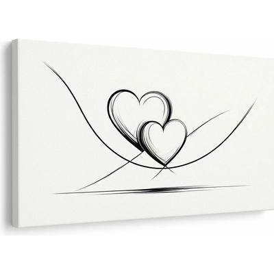 Obraz prepletené srdcia v líniách