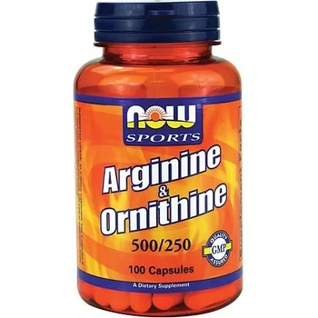 NOW Аминокиселина NOW L-Arginine / Ornithine / 500-250mg, 100 Caps