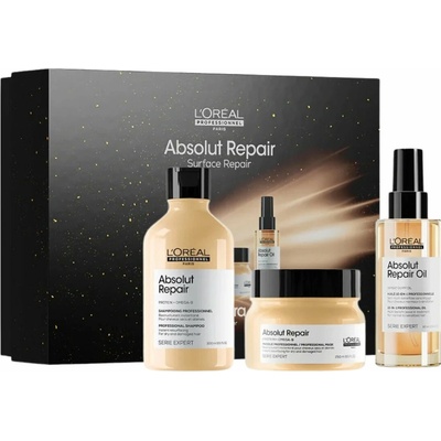 L´oréal Professionnel Serie Expert Absolut Repair Trio Vánoční Set - Šampon 300 ml + maska 250 ml + olej 90 ml