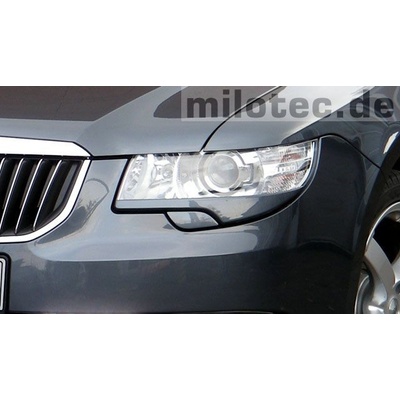 MILOTEC Kryty svetlometov Milotec (mračítka) - ABS/ASA čierny Škoda Superb II 2008-> Limousine / Combi