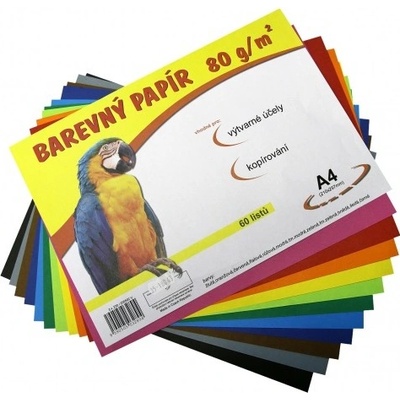 Papír barevný A4 60listů, 80g -12 barev LUMA trading s.r.o.