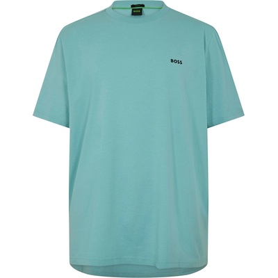 Boss Тениска Boss Mens BOSS GREEN T-Shirt with Logo Design Stretch Cotton - Aqua 445