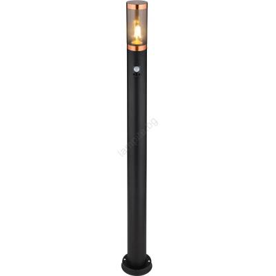 GLOBO 3159BCS-Екстериорна лампа със сензор BOSTON 1xE27/15W/230V IP44 110 см черен/меден (GL7903)