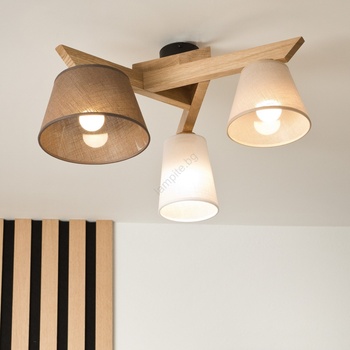 LAMKUR Плафон ANTONIO 3xE14/40W/230V дъб, приспособен към таван (LA40363)