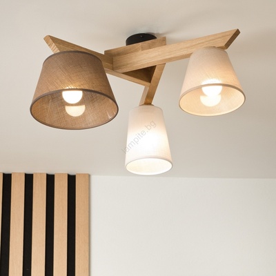 LAMKUR Плафон ANTONIO 3xE14/40W/230V дъб, приспособен към таван (LA40363)