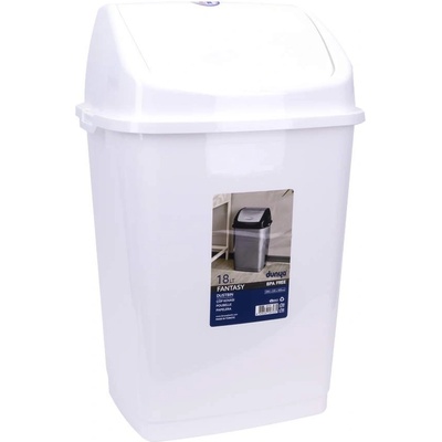 Dünya Plastik 18 л бяло кошче за боклук Dunya модел Fantasy (09703)