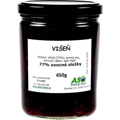 ASO Zdravý život Višeň doslazovaná Bio panelou 450 g
