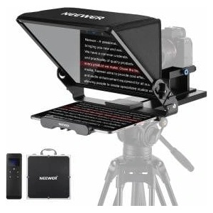 NEEWER Teleprompter X14 III with RT113 remote/app control, 45° tilt 14 beam splitter metal frame camera mount QR plate compatible with 501PL compatible with iPhone iPad DSLR no assembly