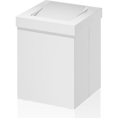 DECOR WALTHER Кошче за отпадъци в баня Contract с покривно капаче 15 см бяло-матово (0611150)