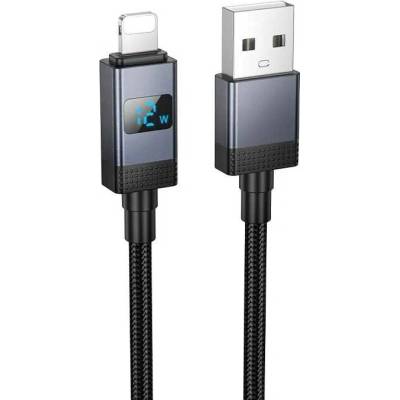 Hoco X118 USB A na Lightning 2,4A s displejem 1m černý