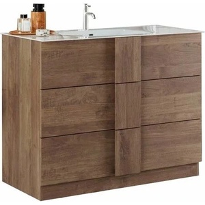 LC Mobili Комплект долен шкаф и мивка за под, кафяв, LC Mobili Italia Jupiter 101x86x47 см (433963-T100)