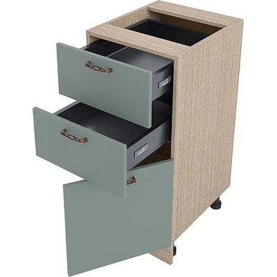 ИРИМ Долен кухненски шкаф с две чекмеджета и врата Сити МФ-Олив мат-11-53 40 см десен