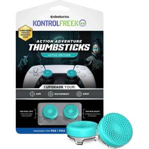 KontrolFreek Performance Thumbsticks Action Adventure Lotus Edition, Teal Геймърски комплект за PlayStation 5 Dual Sense и PlayStation 4 Dual Shock (GRIP-7102-PS5)