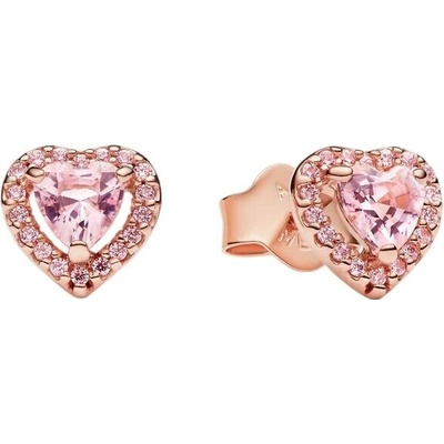 Pandora Pozlátené náušnice Ružové srdiečko Rose Timeless 288427C02