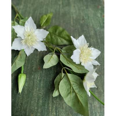 Mica decorations Umělá květina CLEMATIS bílá 77 cm