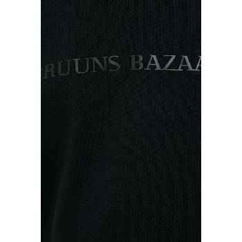 Bruuns Bazaar Памучен суичър Bruuns Bazaar Birk Crew в черно с апликация (BBM1279)