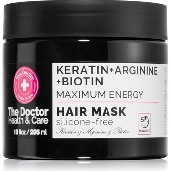 The Doctor Keratin + Arginine + Biotin Maximum Energy кератинова маска За коса 295ml