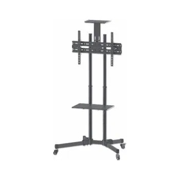 Manhattan Стойка за телевизор Manhattan, Мобилна, За под, 37 - 70 инча, до 50 kg, Наклон +/- 10 градуса, Черна, 2075190093