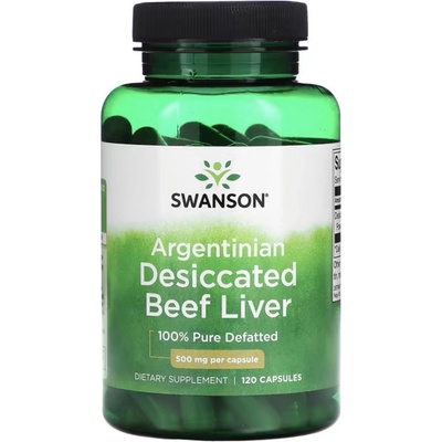 Swanson Argentinská Sušená Hovězí Játra 100% odtučněná 500 mg 120 kapsúl