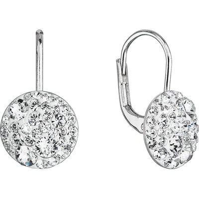 Pavona stříbrné náušnice visací s krystaly Swarovski bílé jemné 31315.1 crystal