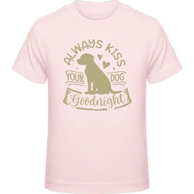 Premium tričko pro děti Design Always kiss your dog Křídová růžová