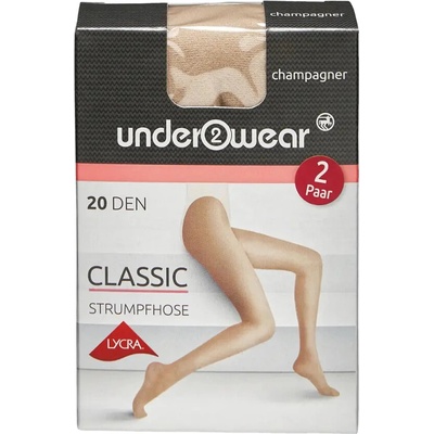 under2wear Punčochové kalhoty 2pack champagne 20 DEN 2 ks
