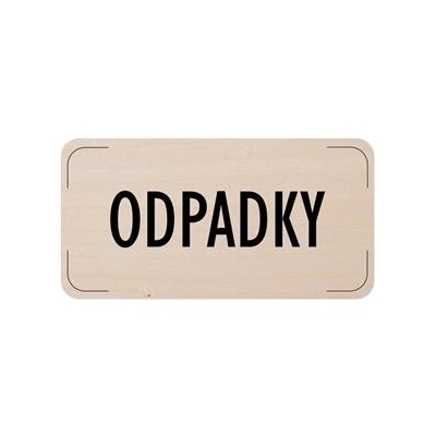 Cedulka na dveře - Odpadky, dřevěná tabulka, 160 x 80 mm