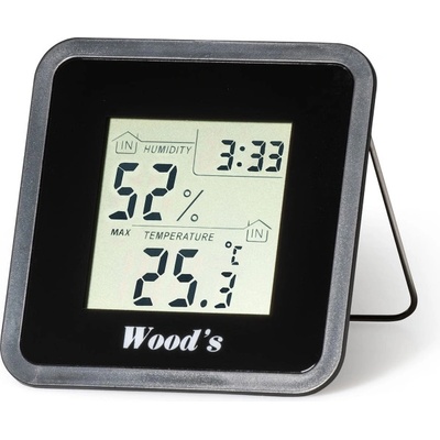 Wood's Хигрометър Woods WHG1, 20-95% влажност, 0-50C, Функция календар, Черен (WHG1)